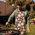 thumbnail image 4 of Pioneer Flower Floral Print Pattern Cotton Linen Apron with Pockets, Waterproof Adjustable, 33x27 Inch for Kitchen, Gardening, BBQ, Salon, 4 of 6