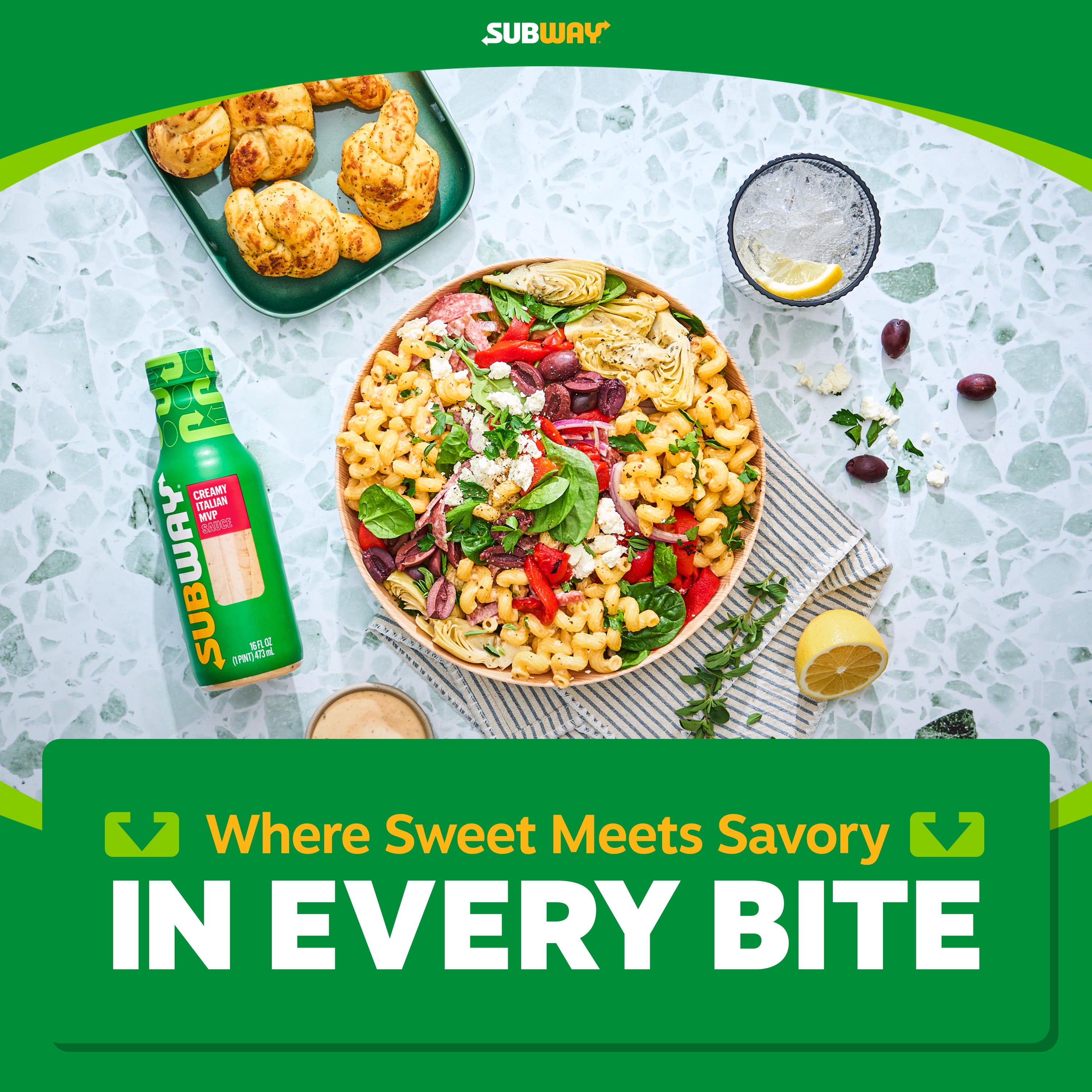(2 pack) Subway Creamy Italian MVP Sauce, 16 fl. oz.