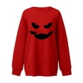 thumbnail image 3 of NMMUED Halloween Sweatshirts, Womens Fall Tops, Halloween Womens Tops, Fall Sweatshirts for Women, Pumpkin Halloween Shirt, Oversized Shirts for Women, Red M, 3 of 6