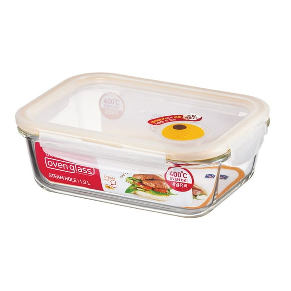 Contenedor Rectangular de Vidrio 1.0 L LOCK & LOCK EURO STEAM
