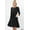 BLACK, variant on Women Round Neck 3/4 Sleeve Classic A-Line Dress w/ Side Pockets