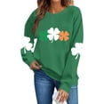 thumbnail image 4 of Tauxra Chandail de la Saint-Patrick pour Femmes à Manches Longues, Col Rond, Coupe Ample, Blouse Tunique Décontractée, 4 of 6