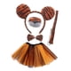 thumbnail image 4 of Conjunto de disfraz de tigre para niñas de 5 piezas, diadema, cola, nariz, pajarita, falda tutú para orejas redondas, 4 of 9