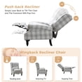 thumbnail image 5 of HULALA HOME Olympus Upholstered Classic Manual Wingback Recliner with Solid Wood Legs by  PLAID GREY, 5 of 5