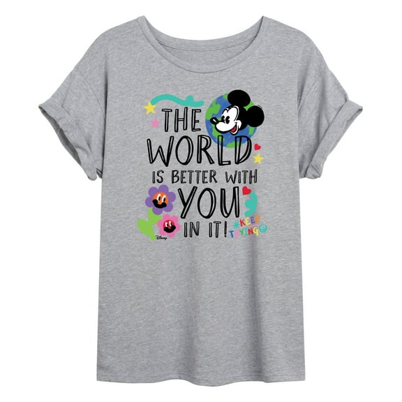 Disney - Mickey Mouse - The World Is Better With You In It - Women's Oversized T-Shirt