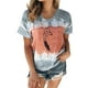 thumbnail image 1 of Gibobby Blusa Casual de Mujer Blusa manga corta con cuello redondo y estampado plumas a la informal para mujer(Gris,CH), 1 of 4