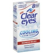 Clear Eyes Cooling Comfort Redness Relief Eye Drops 0.50 oz (Pack of 4)
