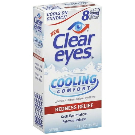 Clear Eyes Cooling Comfort Redness Relief Eye Drops 0.50 oz (Pack of 4)