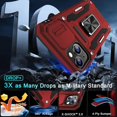 thumbnail image 4 of for iPhone 13 Case, iPhone 14 Case with Slide Camera Cover + Screen Protector (2 Packs), Rotated Ring Kickstand Military Grade Shockproof Protective Cover-Red, 4 of 15