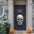 thumbnail image 4 of Señal de bienvenida de Halloween para decoración de puerta delantera, corona redonda de madera para colgar en la pared para fiesta navideña, 4 of 5