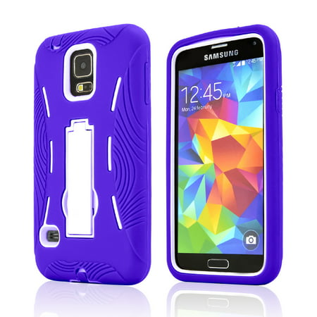 [REDShield] Samsung Galaxy S5 Case Hykick HybridNEW LAUNCH [Dual Layer Protection] [Stand Feature] [Purple / (Samsung Galaxy S3 Best Features)