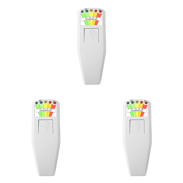 Radiación electromagnética K2 5 LED Gauss EMF Meter LCD Probador de campo Gris 3 piezas