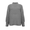 thumbnail image 5 of Baqcunre Sweaters For Women Ladies Fall Winter Wool Knit Round Neck High Neck Loose Version Suitable For Daily Work Wear To Party Wear Lohas Time Sweater Crop Tops Fall Outfits Women Trendy Grey XXL, 5 of 7