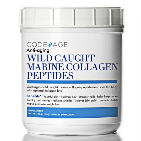 Premium Anti-Aging Marine Collagen Powder 16oz - 100% Wild-Caught Hydrolyzed Fish Collagen Peptides - Type 1 & 3 Collagen Protein Supplement - Paleo Friendly, Non-GMO, Gluten