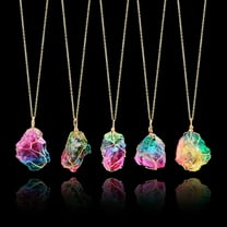 HONITANO 1Pc Natural Crystal Stone Pendants Necklace for Women with Round Choker