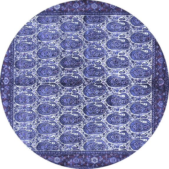 Ahgly Company Indoor Round Persian Blue Traditional Area Rugs, 7' Round