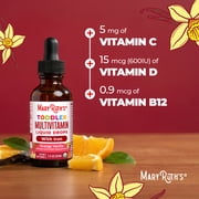 MaryRuths Toddler Multivitamin Liquid Drops, Ages 1 - 3, USDA Organic, Immune Overall Health, Orange Vanilla, Vegan, Dairy-Free, Gluten-Free, 1 fl oz