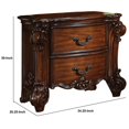 thumbnail image 3 of Traditional Style Wooden Nightstand with Two Drawers in Cherry Brown, 3 of 3