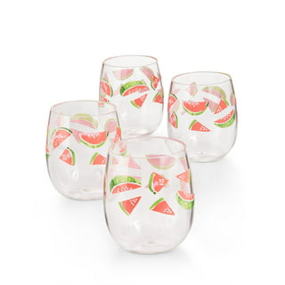 Martha Stewart Collection Berry Acrylic Stemless Wine Glasses, Set of 4