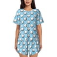 thumbnail image 1 of Fotbe Golf Balls 1 Conjunto de Pijama Estampado para Mujer, 2 Piezas, Ropa de Dormir con Camiseta de Manga Corta y Shorts Suaves-4X-Large, 1 of 6