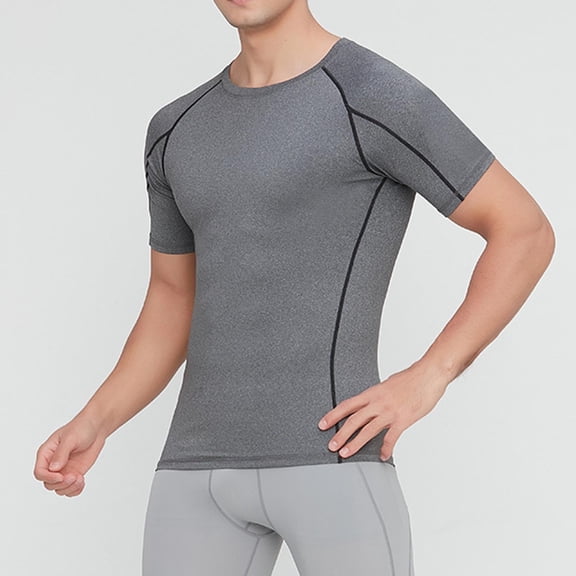 Men's Compression Shirt, Workout T-Shirt with Elastic Fabric, Fitness Top for Gym and Casual Wear