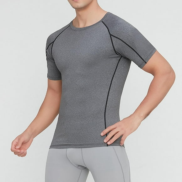 Men's Compression Shirt, Workout T-Shirt with Elastic Fabric, Fitness Top for Gym and Casual Wear