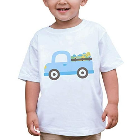 

7 ate 9 Apparel Boy s Easter Truck T-Shirt White