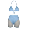 thumbnail image 5 of Gift for Girls Ofreoo Bathing Suit for Women Colorblock Two Piece Bikini Swimsuit String Tie Side Bathing Suit, 5 of 8
