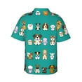 thumbnail image 3 of Fotbe Cartoon Dogs Hawaiian Shirt For Men Unisex Summer Beach Casual Short Sleeve Cotton Linen Button Down Shirts-X-Large, 3 of 9