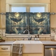 thumbnail image 2 of Yayeee Kitchen Curtains Tier Set of 2 Light Filtering 57"x36" Over Sink Window Panels, Whale and Moon, 2 of 7