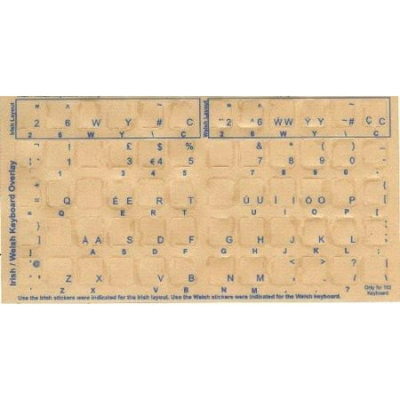 Irish - Welsh Keyboard Stickers - Labels - Overlays with White Characters for Keyboard Cover price history on PriceWatchPro