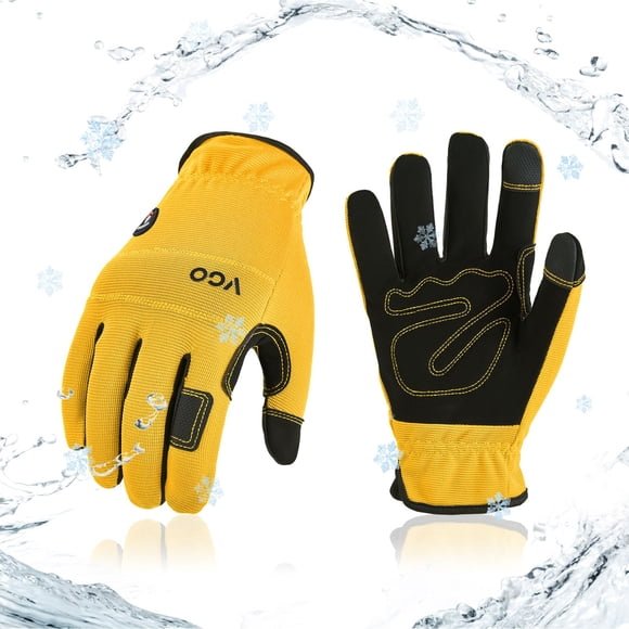 Vgo... 1Pair Gants de Travail d'Hiver 5℃/41°F pour Hommes, Gants de Sécurité de Travail Imperméables par Temps Froid, Gants pour Rangement au Froid Ou Congélateur, Légers à Écran Tactile Chauds