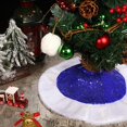 thumbnail image 1 of SUNSIOM Christmas Tree Skirt 14.9 Inch Glitter Sequin Tree Skirt Small Tree Mat with Plush Trim for Holiday Home Party Decorations, 1 of 5