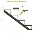 thumbnail image 4 of AOILE 2 Pack Metal Stair Riser for 10.2"W Deck Height, Steel Stair Stringer for Outdoor Steps, Black, 4 of 8
