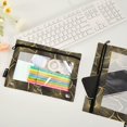 thumbnail image 2 of FORMRS 2 Pack Pencil Pouch for 3 Ring Binder with Clear Window Zipper Case, Black Flower Pattern, 2 of 6