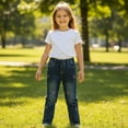 thumbnail image 3 of Peacolate 2-8Years Little Girls Spring Autumn Winter Black Embroidered Jeans Pants for Kid,Bowknot,6-7Years, 3 of 3