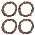 thumbnail image 1 of Anillos de atrapasueños de mimbre de 6 pulgadas de Uxcell, 4 piezas de corona de vid redonda de Navidad, aro floral de macramé, marrón, 1 of 7