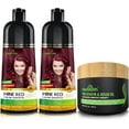 thumbnail image 2 of (6 pack) Combo Pack - Herbishh Hair Color Shampoo for Gray Hair + Argan Intense Hair Mask - Hair Dye Colors in Minutes - Long-lasting - 500 Ml - Stimulates Dry, Frizzy Hair (Wine Red), 2 of 8