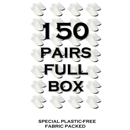 Image of Chochili 150 Pairs Fabric Packed Terry Cotton Disposable Hotel Slippers Bulk for Airbnb Spa Wedding Hospital Guests Adult Men Women Size 10-11 White