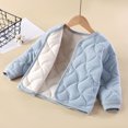 thumbnail image 5 of Miluxas Boys Girls Fleece Lined Jacket Collarless Short Cotton Padded Coat Kids Winter Warm Inner Liner Slim Outwear Blue 4-5 Years, 5 of 6