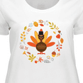 thumbnail image 4 of Inktastic Thanksgiving Turkey Fall Holiday Wreath Women's Plus Size T-Shirt, 4 of 5