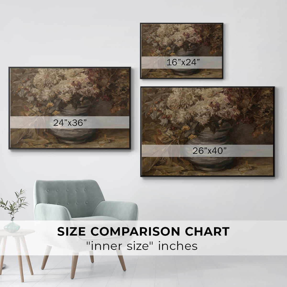 Vintage Botanical Print-LXV By Wexford Home Framed in Black Wood Gallery Wrapped Canvas 27 in. x 41 in.