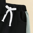 thumbnail image 4 of TOWED22 Toddler Baby Boy Girl Outfit Summer Outfits 6 12 18 24 Months Patchwork Short Sleeve T Shirt & Shorts Sets with Pockets(Black,12-18 M), 4 of 7