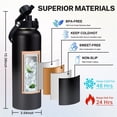 thumbnail image 2 of 40 oz Stainless-steel Water Bottle - Pop-up Spout & Straw Lids,Double-Wall Metal Water Bottle,Leak Proof Reusable Insulated Men Women Water Jug for Gym Workout, 2 of 9