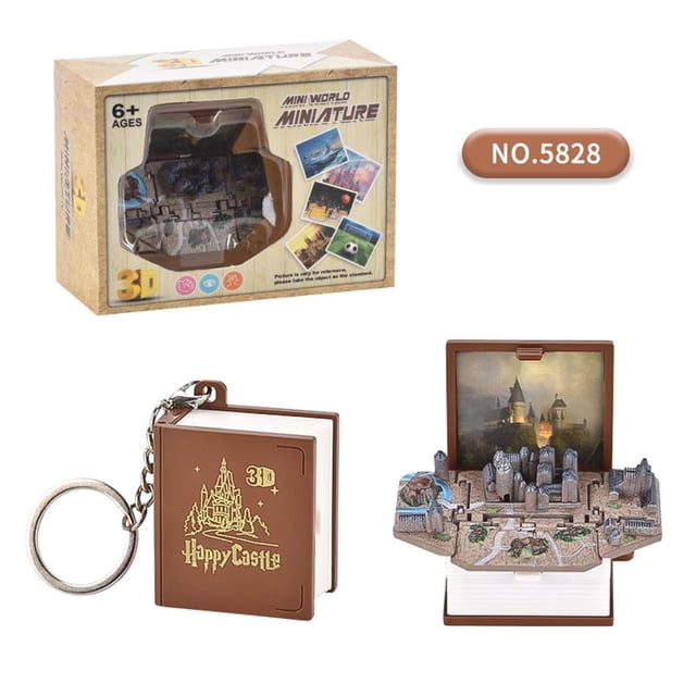 B Decompression Toy 3D Folding Key Chain For Bag Backpack Castle Design