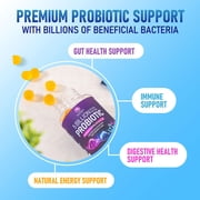 Probiotic Gummies - 6 Premium Probiotic Strains - Daily Gut Health Pro Biotic Gummy Supplement for Women, Men & Teens, Natural Digestive Health Support, “Good” Gut & Immune Support - 60 Gummies