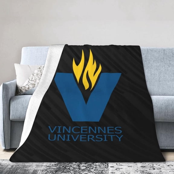 Vincennes University Fleece Blanket, Very Soft Microfiber Flannel Blanket for Couch Warm and Cozy for All Seasons