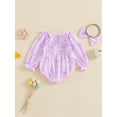 thumbnail image 6 of Michellecmm  Baby Girls 2Pcs Halloween Outfits Frill Smocked Romper with Headband, 6 of 9