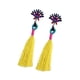 thumbnail image 4 of Pendientes de borla trenzado Salvador florales de cristal bohemio amarillo, 4 of 5