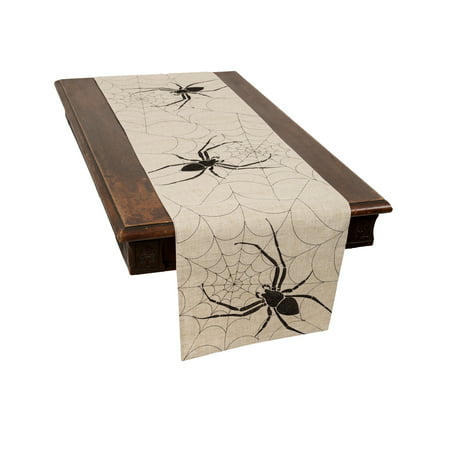 Halloween Creepy Spiders  Double layer 16 by 36-Inch Table Runner, Natural